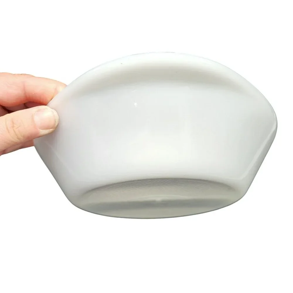 Vintage McKee Glasbake Divided Oval Milk Glass Casserole Dish Handles 2 Sides